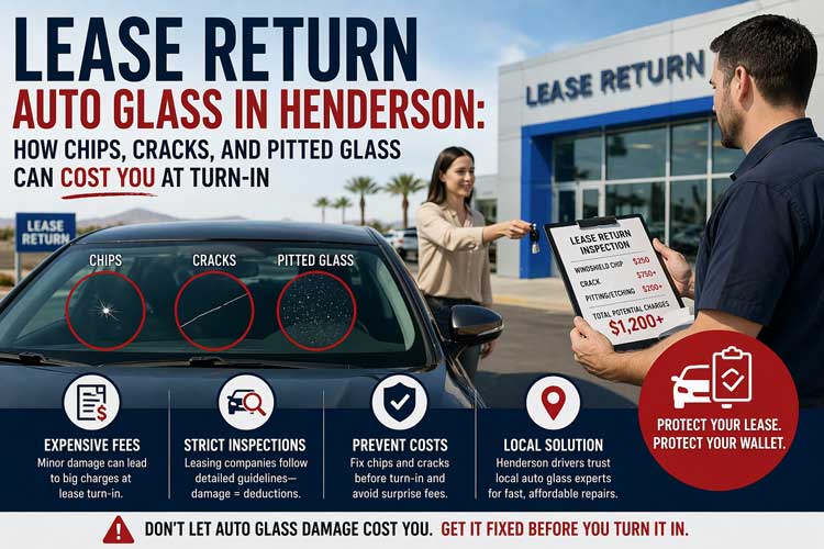 Lease Return Auto Glass in Henderson: How Chips, Cracks, and Pitted Glass Can Cost You at Turn-In